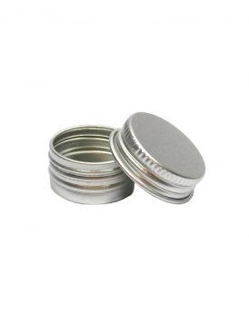 Schraubdeckeldose rund, Aluminium silber/blank 5ml, 26x14,5mm